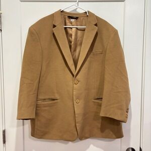 Pronto Moda Mens Camel Lambswool Cashmere Blazer Sport Coat 48R Italy Design